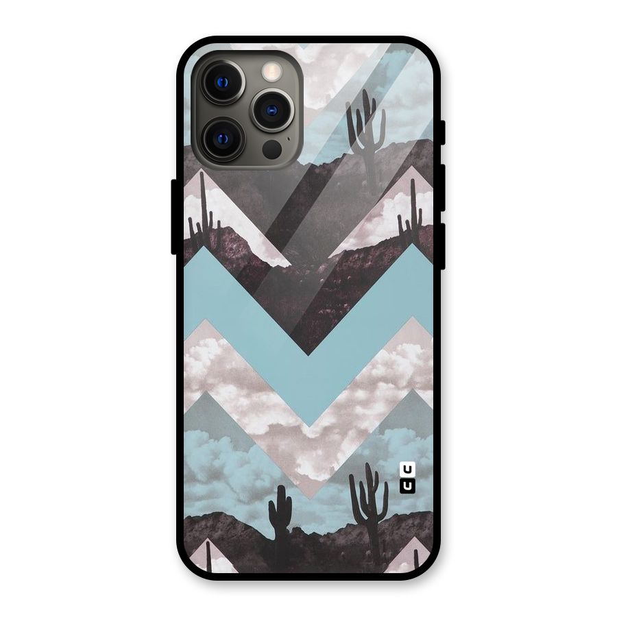Cacutus Zig Zag Pattern Glass Back Case for iPhone 12 Pro Max