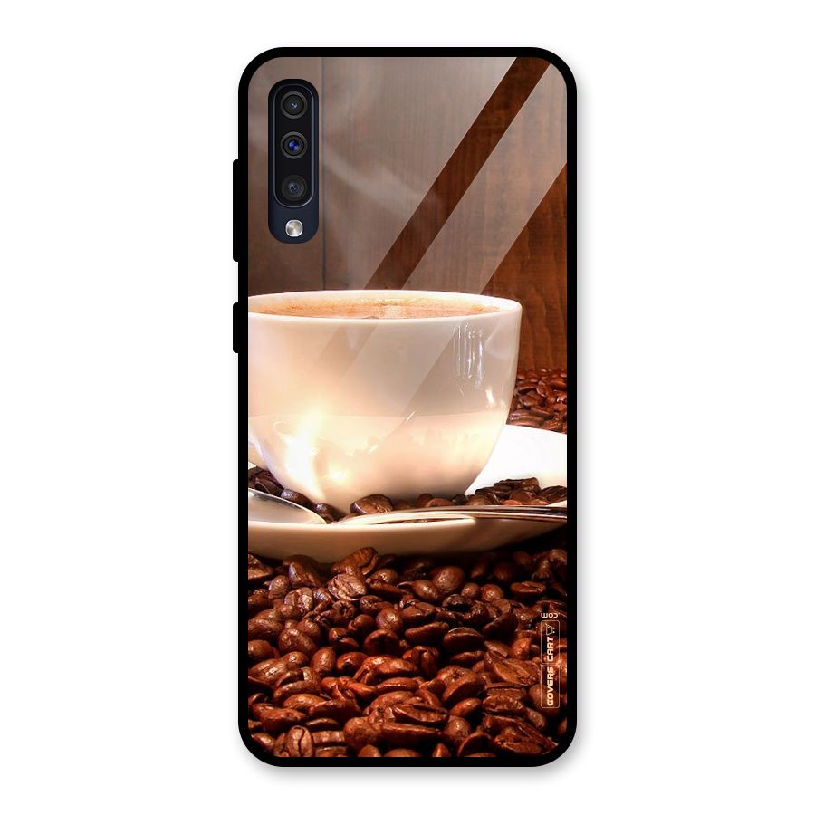 Caffeine Beans Glass Back Case for Galaxy A50