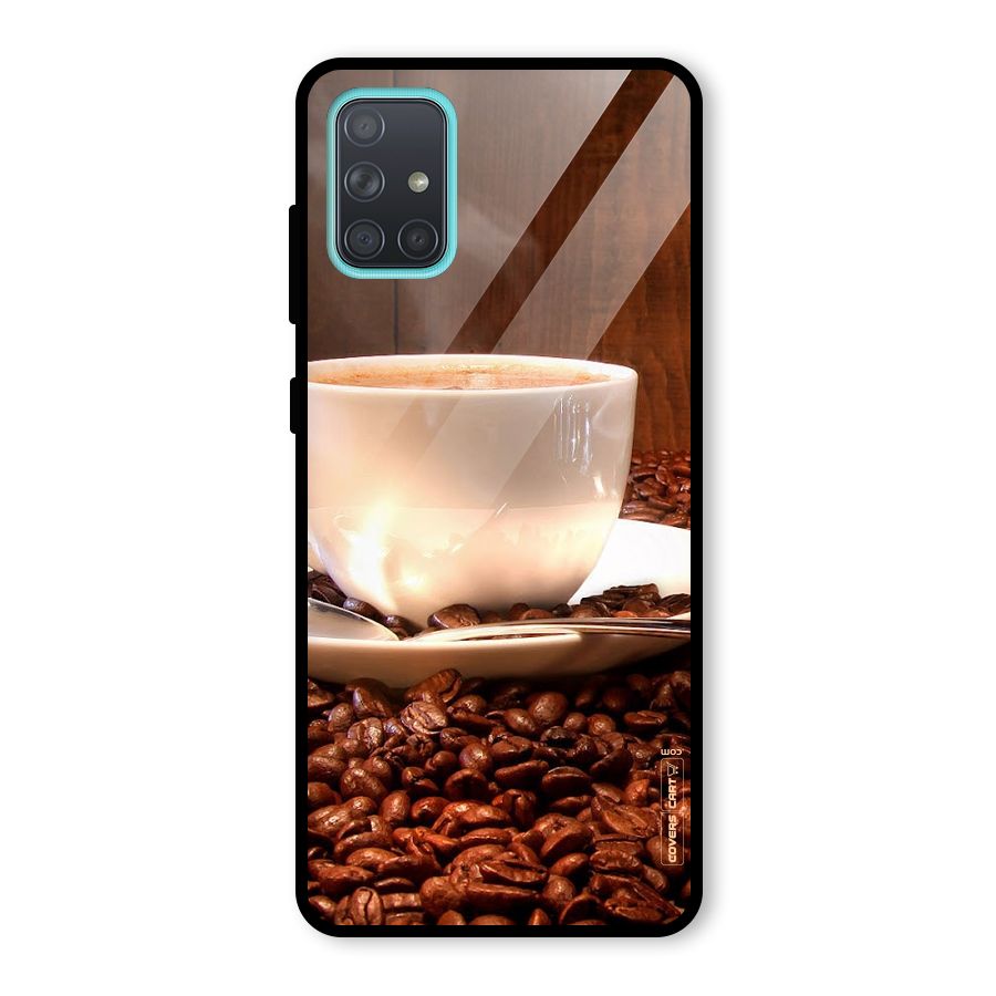 Caffeine Beans Glass Back Case for Galaxy A71
