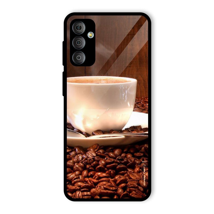 Caffeine Beans Glass Back Case for Galaxy F23