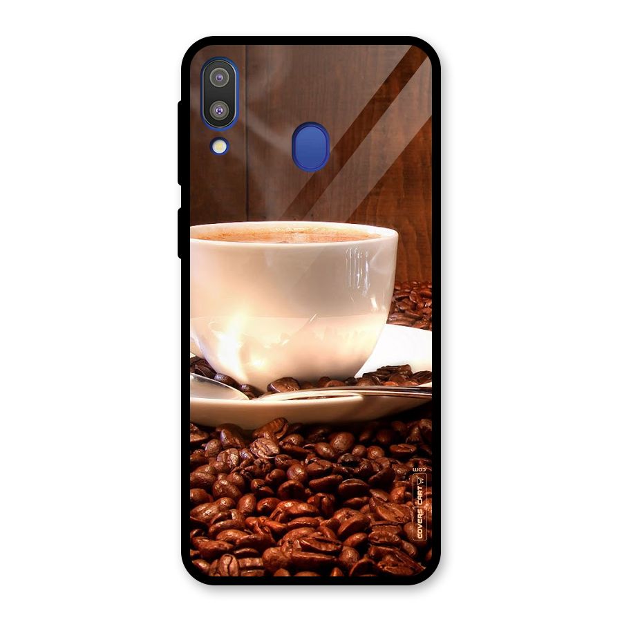 Caffeine Beans Glass Back Case for Galaxy M20