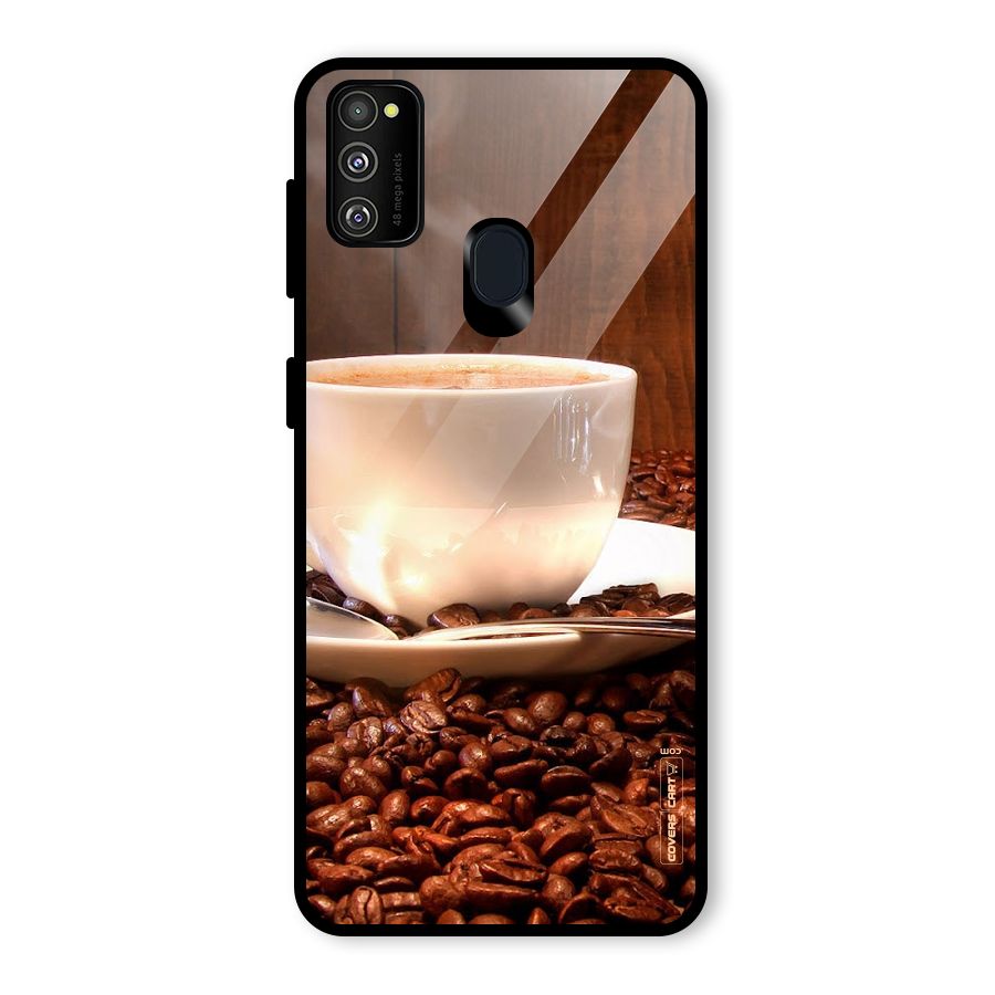 Caffeine Beans Glass Back Case for Galaxy M30s