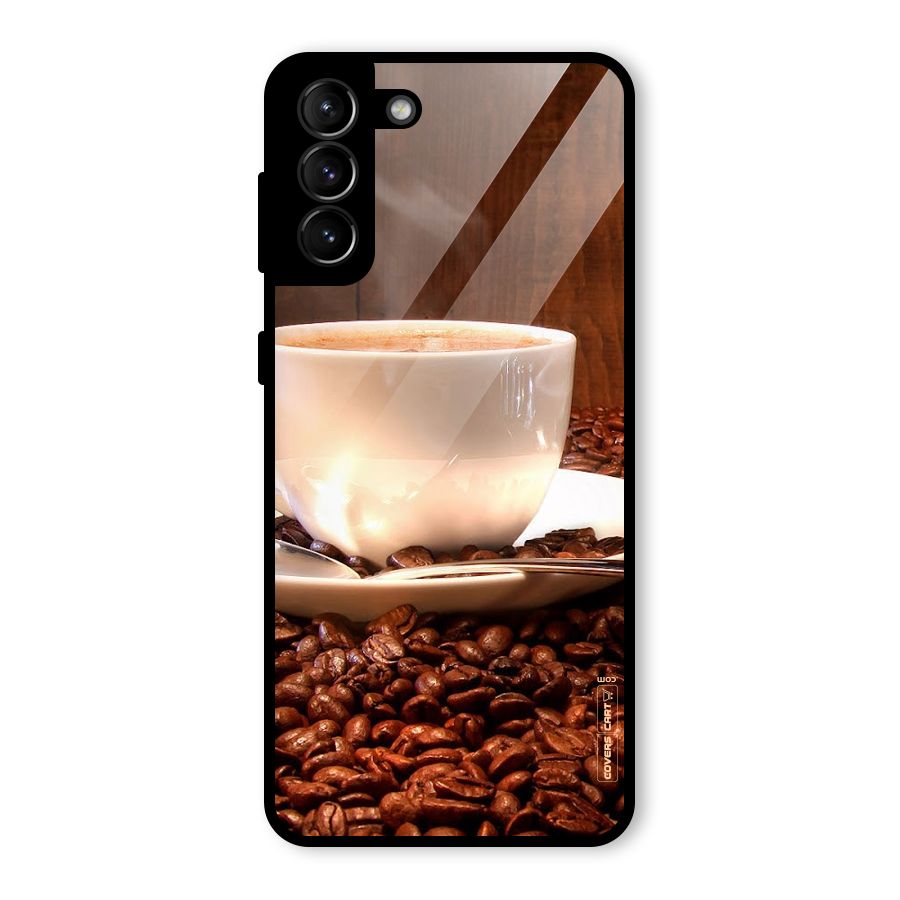 Caffeine Beans Glass Back Case for Galaxy S21 Plus