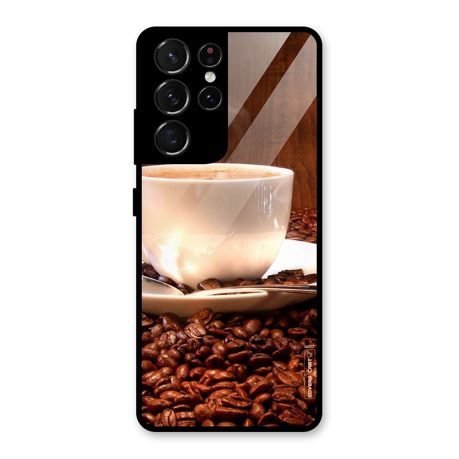 Caffeine Beans Glass Back Case for Galaxy S21 Ultra 5G