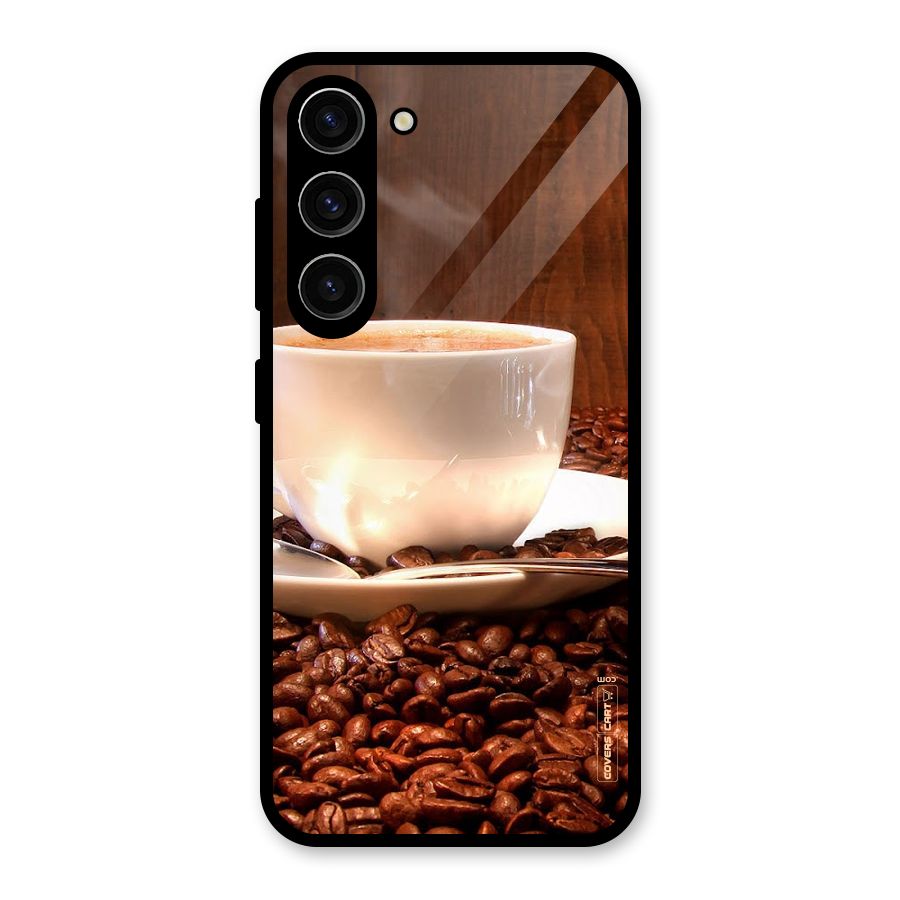 Caffeine Beans Glass Back Case for Galaxy S23