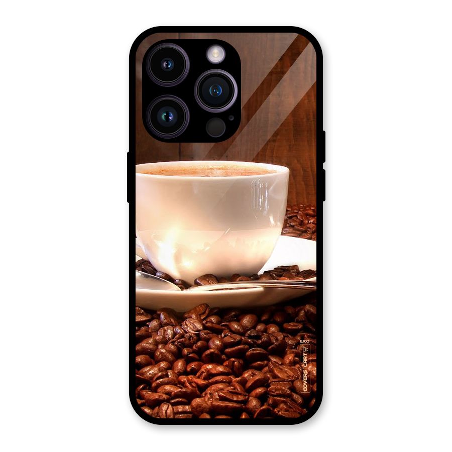 Caffeine Beans Glass Back Case for iPhone 14 Pro