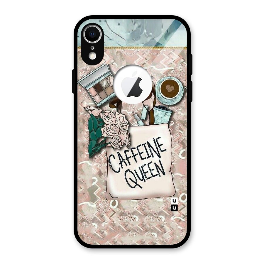 Caffeine Queen Glass Back Case for iPhone XR Logo Cut