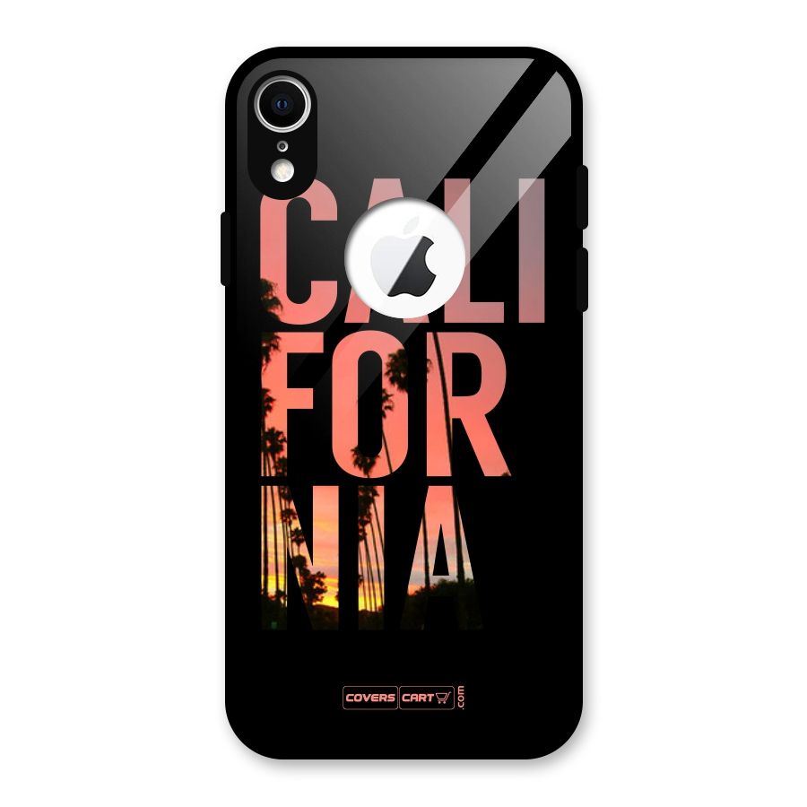 California Glass Back Case for iPhone XR Logo Cut