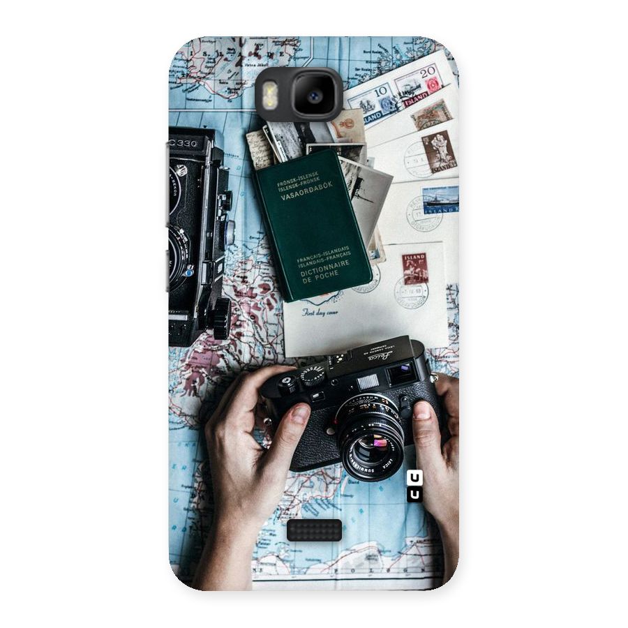 Camera and Postcards Back Case for Honor Bee