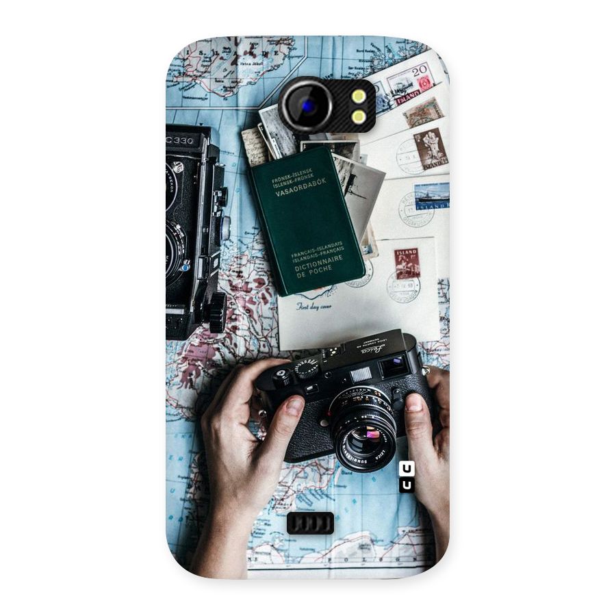 Camera and Postcards Back Case for Micromax Canvas 2 A110