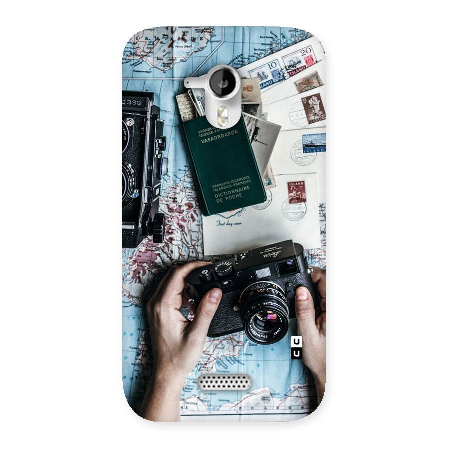 Camera and Postcards Back Case for Micromax Canvas HD A116