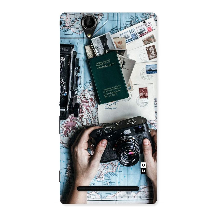 Camera and Postcards Back Case for Sony Xperia T2