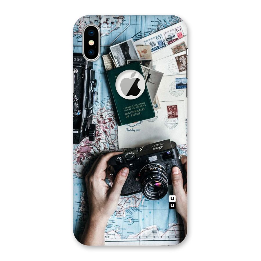 Camera and Postcards Back Case for iPhone X Logo Cut