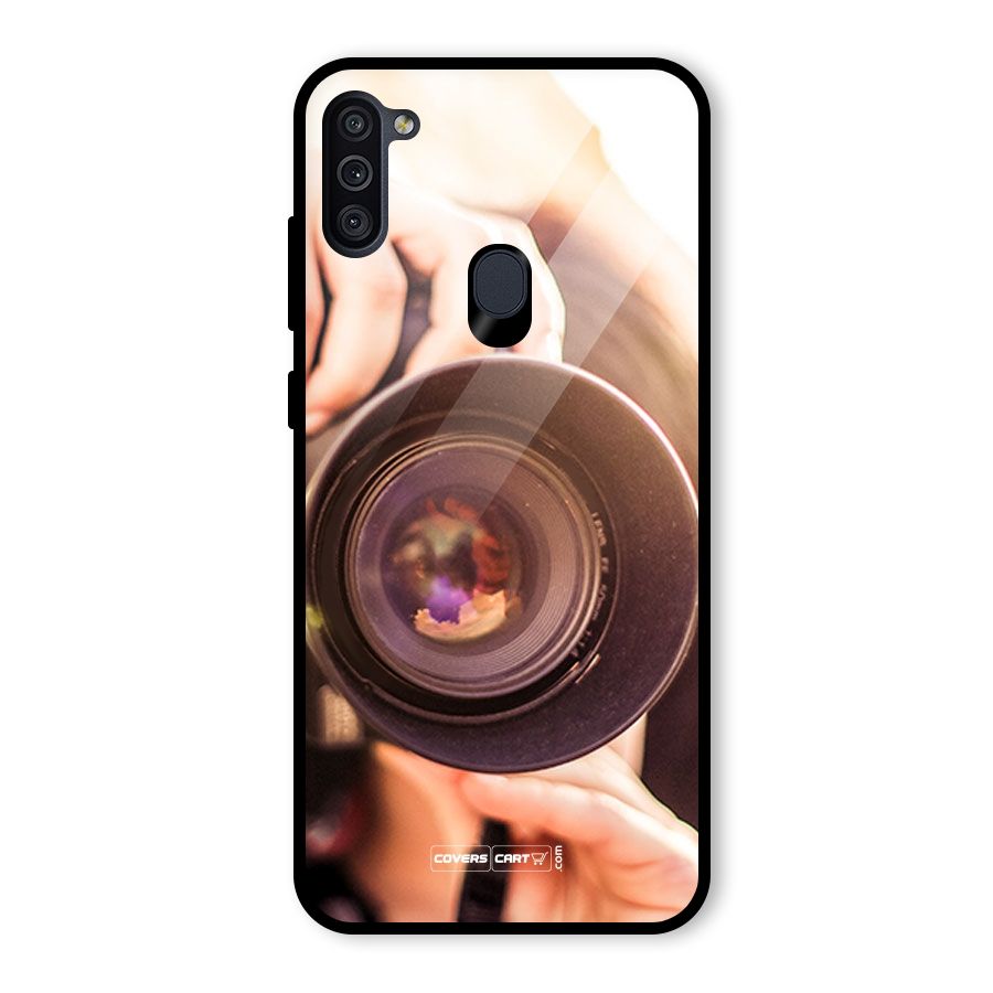Camera Lovers Glass Back Case for Galaxy M11