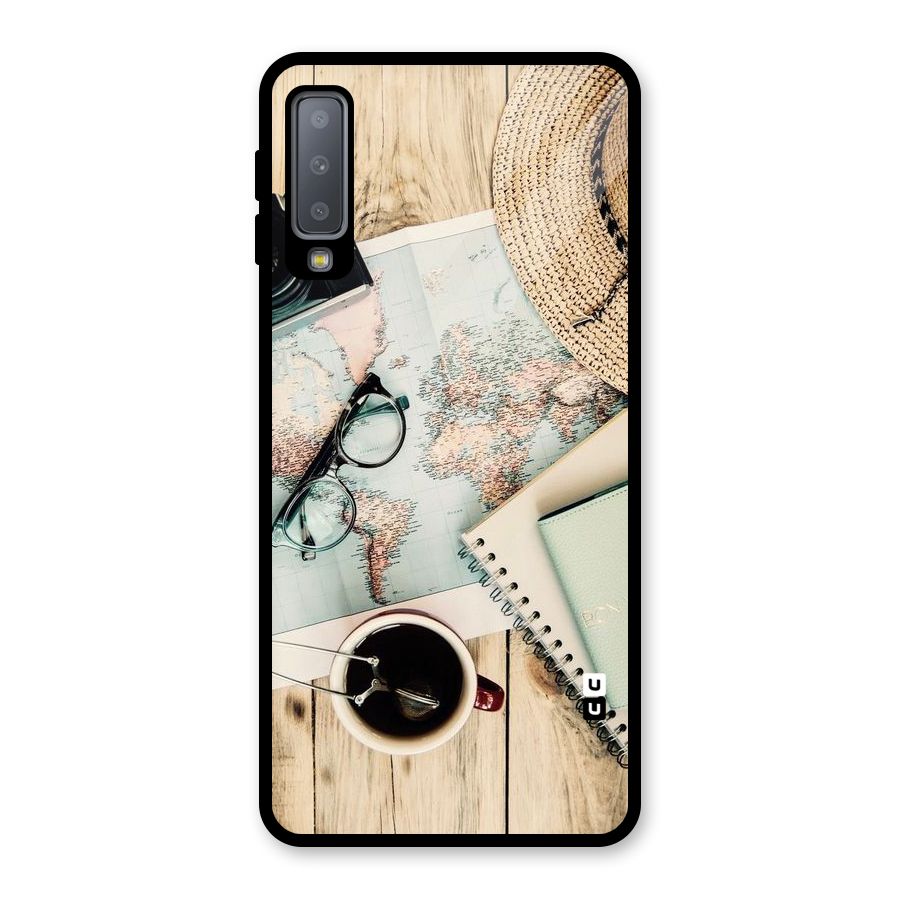 Camera Notebook Glass Back Case for Galaxy A7 (2018)