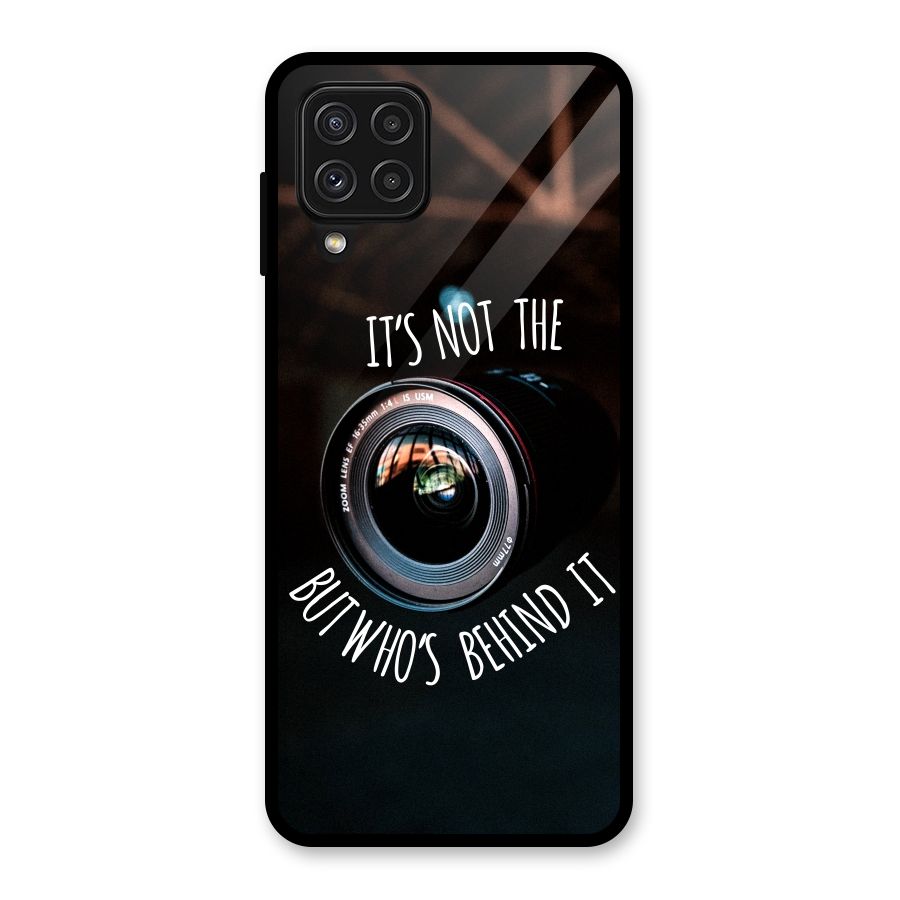 Camera Quote Glass Back Case for Galaxy A22 4G