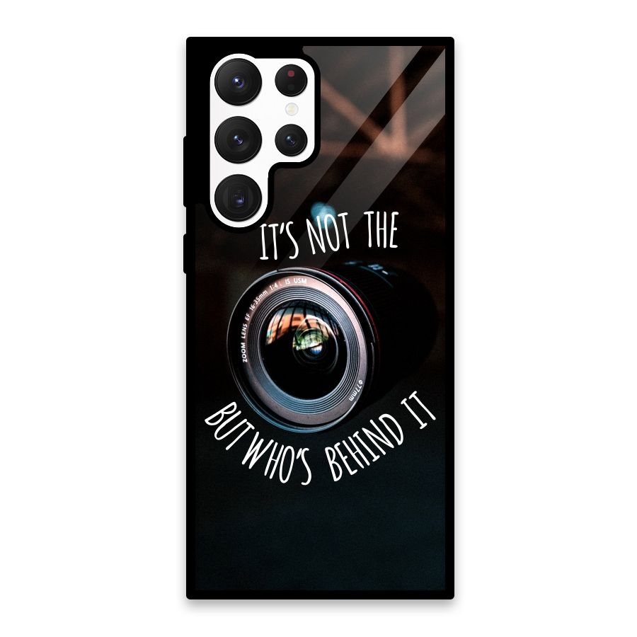 Camera Quote Glass Back Case for Galaxy S22 Ultra 5G