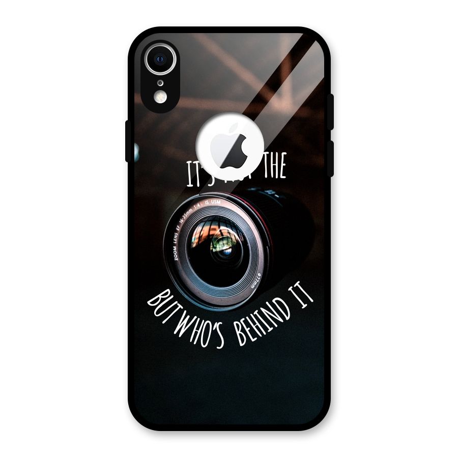 Camera Quote Glass Back Case for iPhone XR Logo Cut