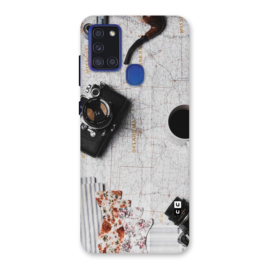 Camera Smoky Pipe Back Case for Galaxy A21s
