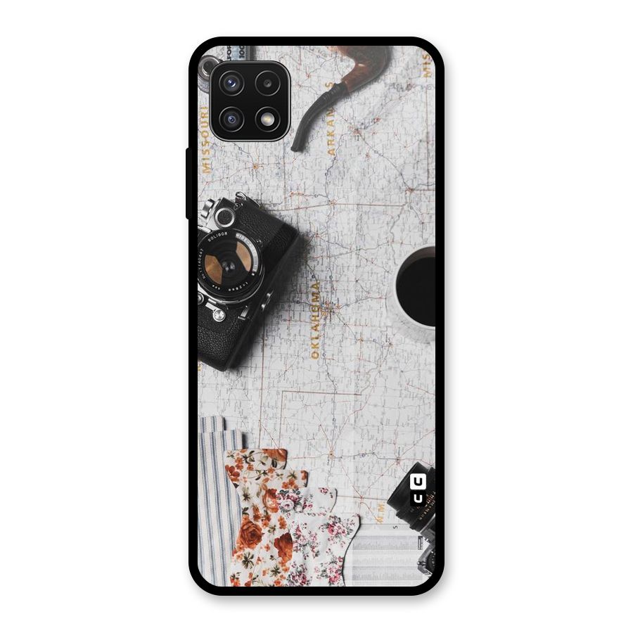 Camera Smoky Pipe Glass Back Case for Galaxy A22 5G