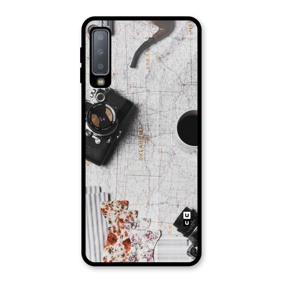 Camera Smoky Pipe Glass Back Case for Galaxy A7 (2018)