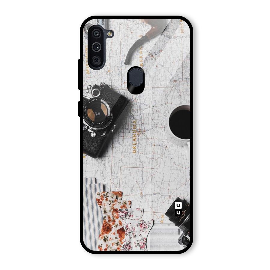Camera Smoky Pipe Glass Back Case for Galaxy M11