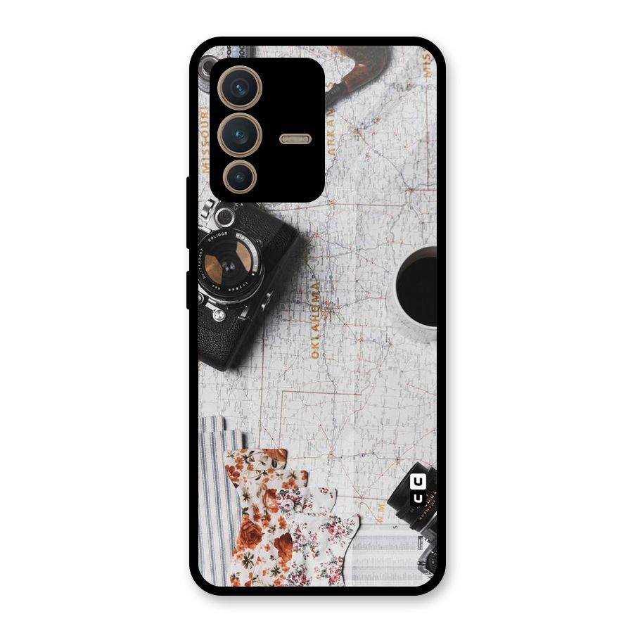 Camera Smoky Pipe Glass Back Case for Vivo V23 5G