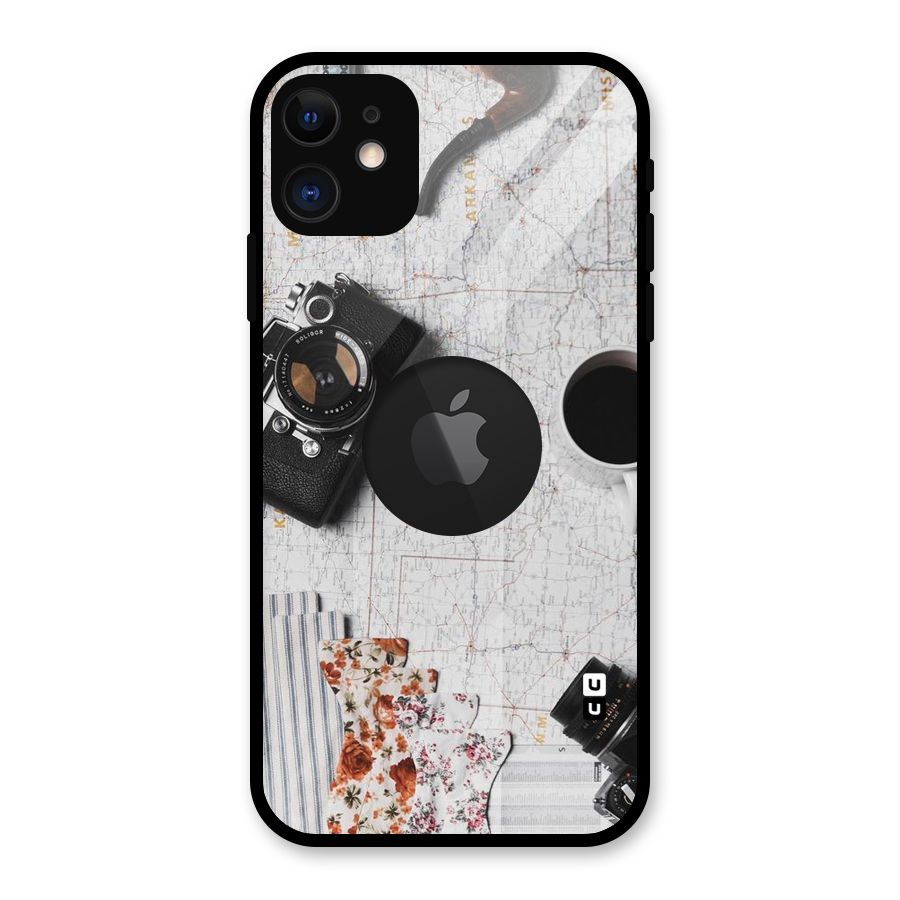 Camera Smoky Pipe Glass Back Case for iPhone 11 Logo Cut