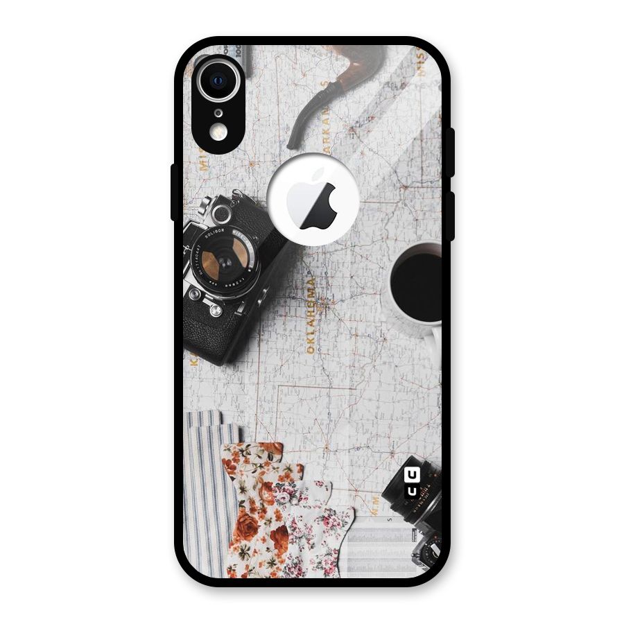 Camera Smoky Pipe Glass Back Case for iPhone XR Logo Cut