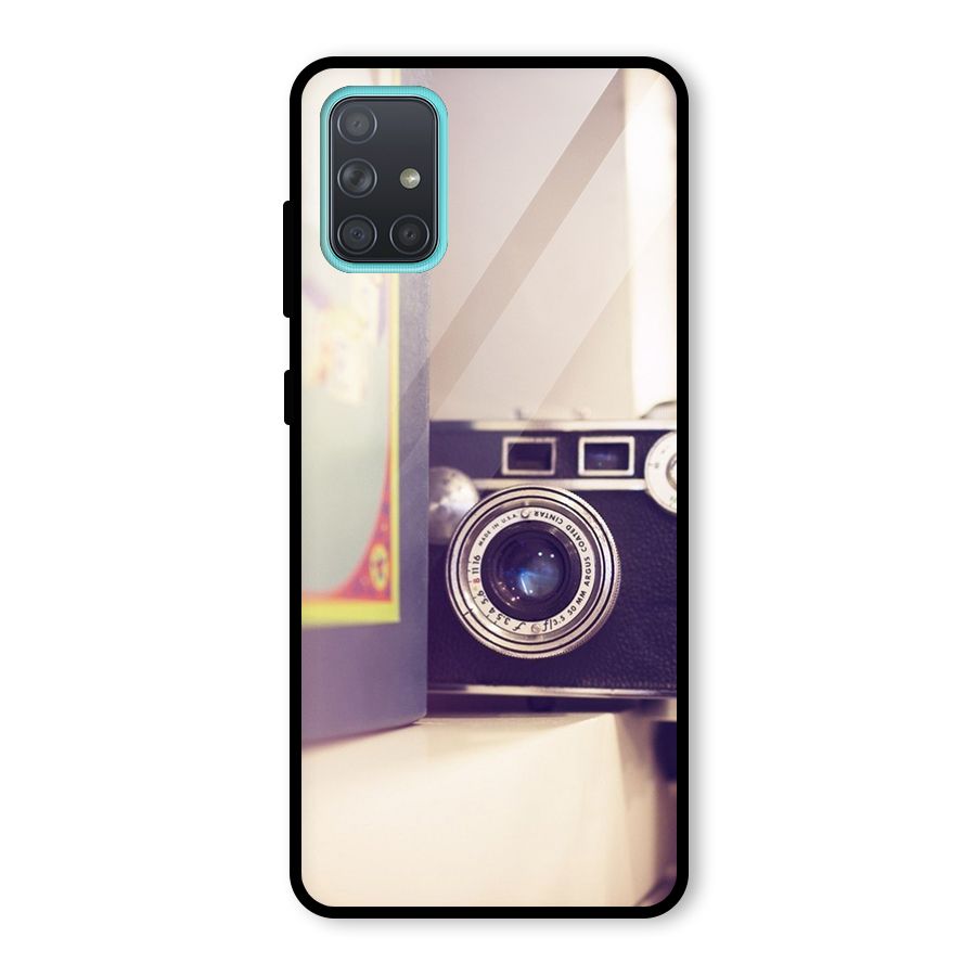 Camera Vintage Pastel Glass Back Case for Galaxy A71