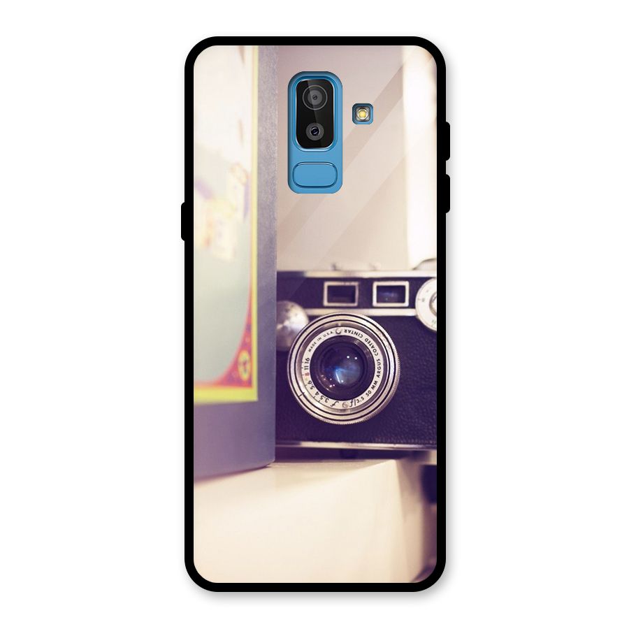 Camera Vintage Pastel Glass Back Case for Galaxy J8