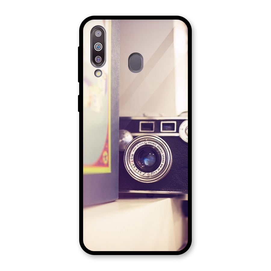 Camera Vintage Pastel Glass Back Case for Galaxy M30