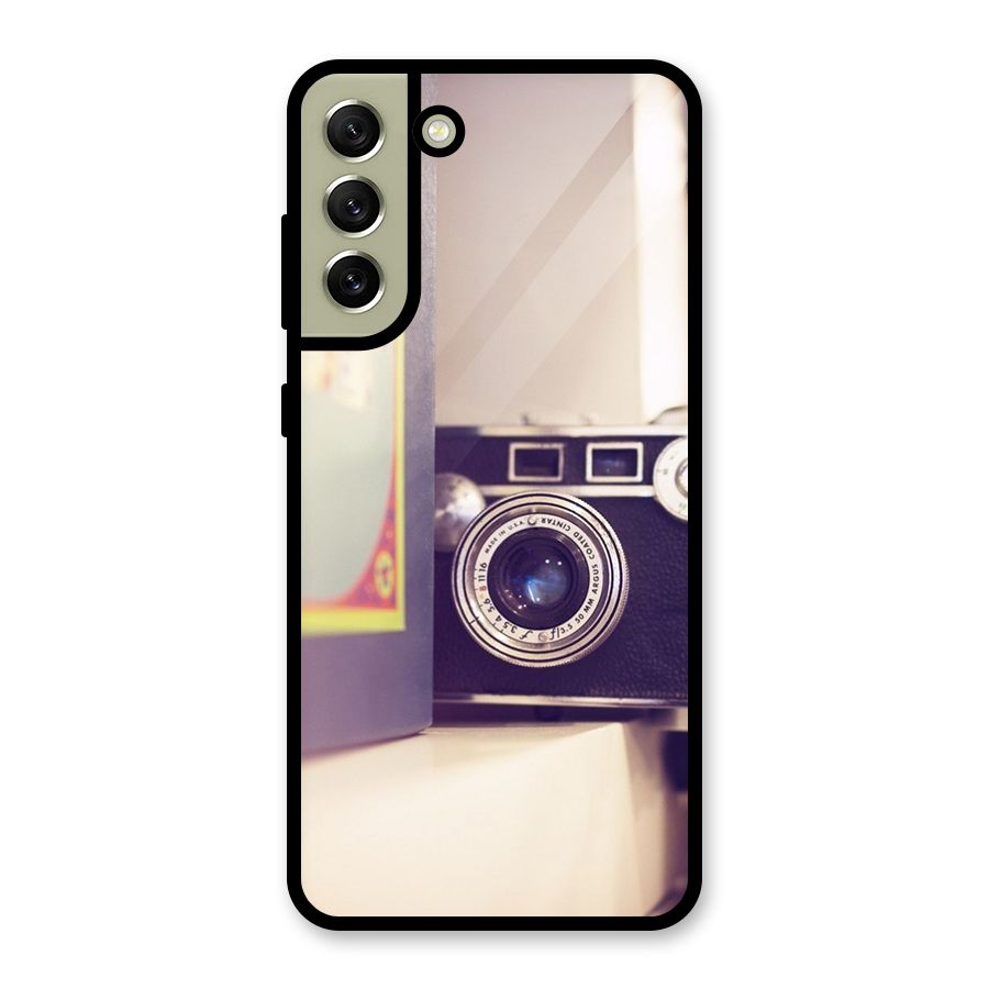 Camera Vintage Pastel Glass Back Case for Galaxy S21 FE 5G