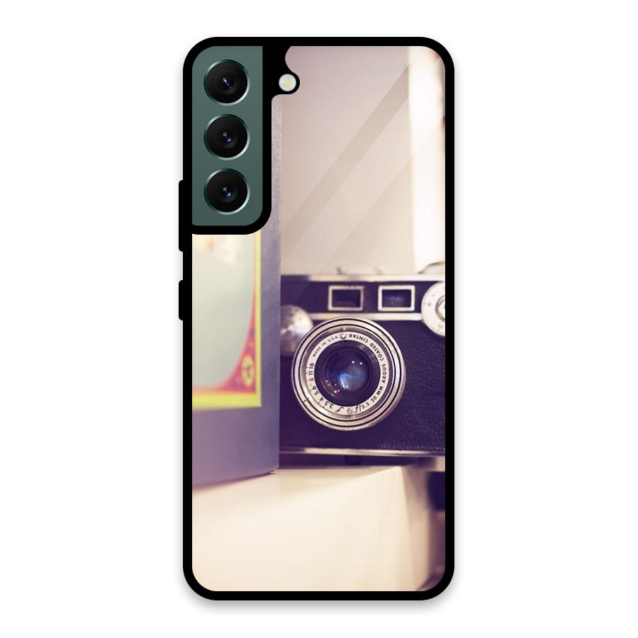 Camera Vintage Pastel Glass Back Case for Galaxy S22 5G