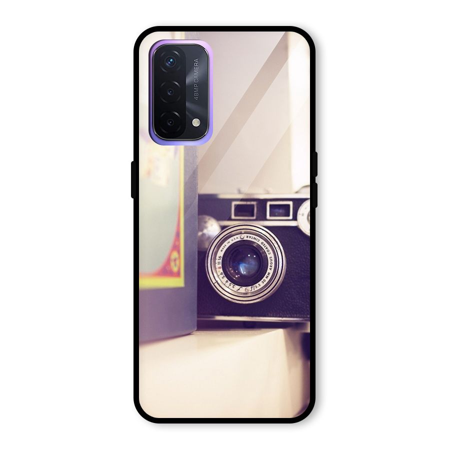 Camera Vintage Pastel Glass Back Case for Oppo A74 5G