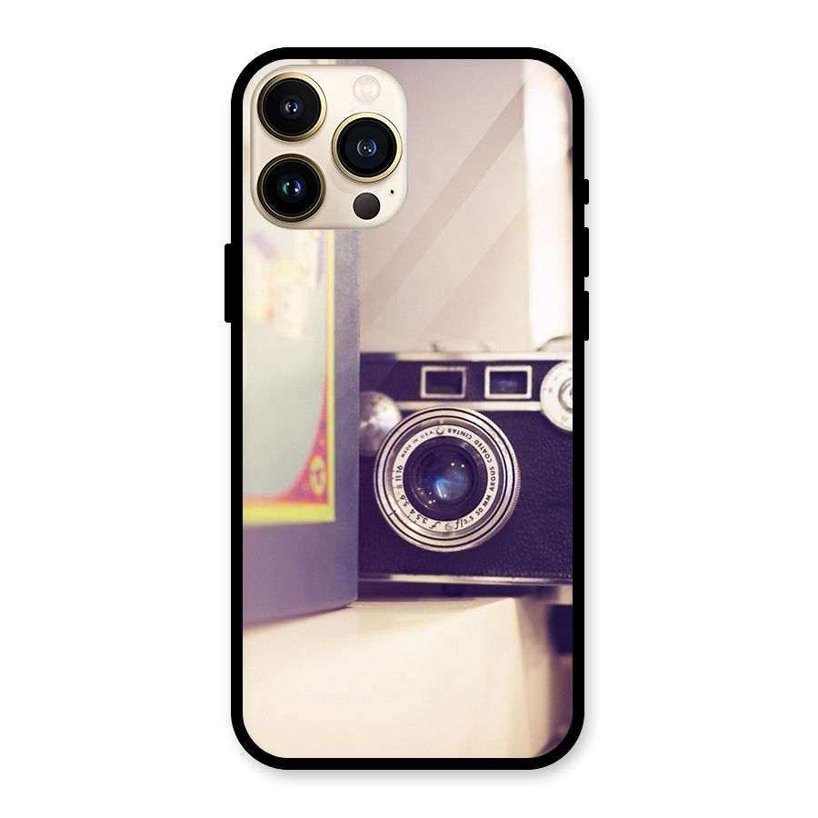 Camera Vintage Pastel Glass Back Case for iPhone 13 Pro Max