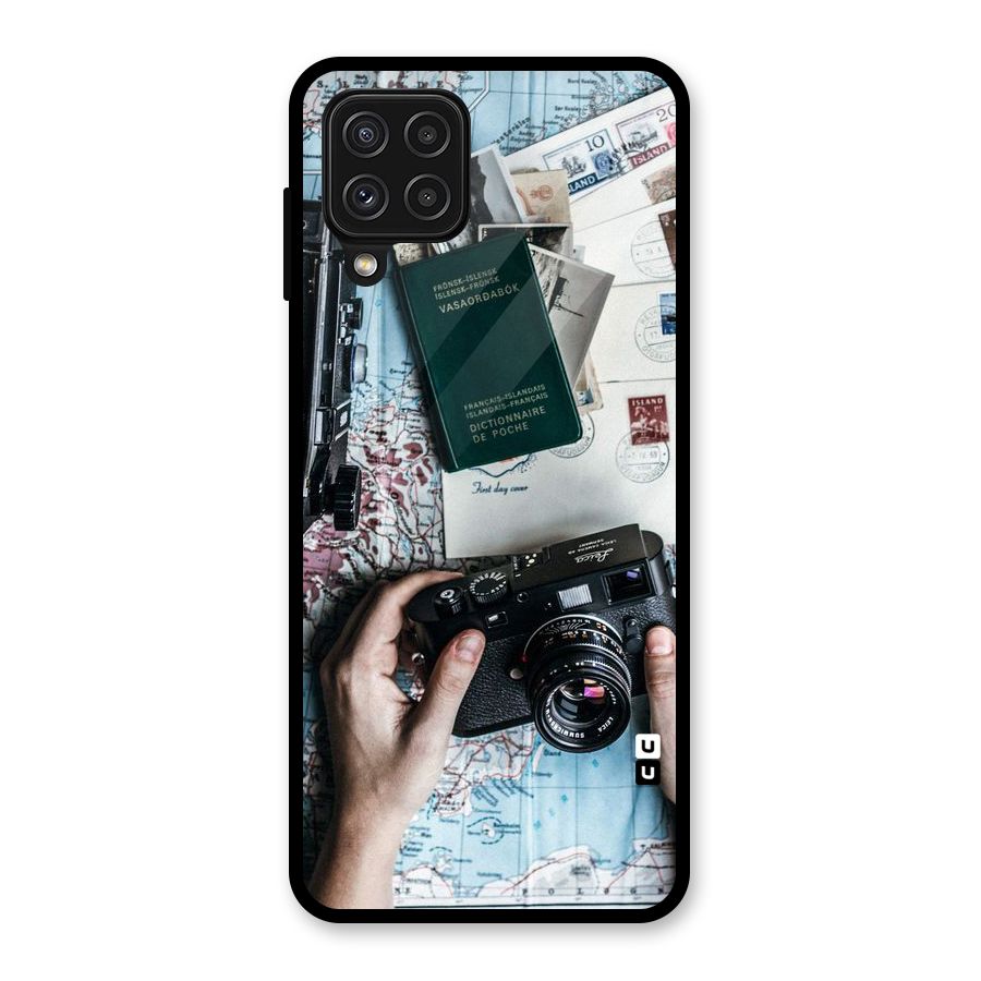 Camera and Postcards Glass Back Case for Galaxy A22 4G