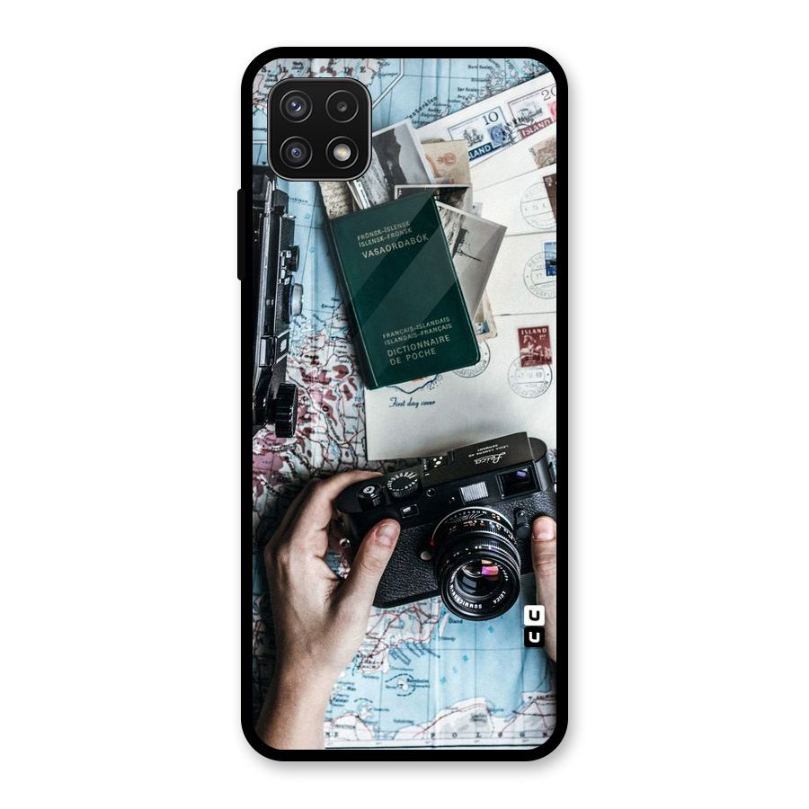 Camera and Postcards Glass Back Case for Galaxy A22 5G