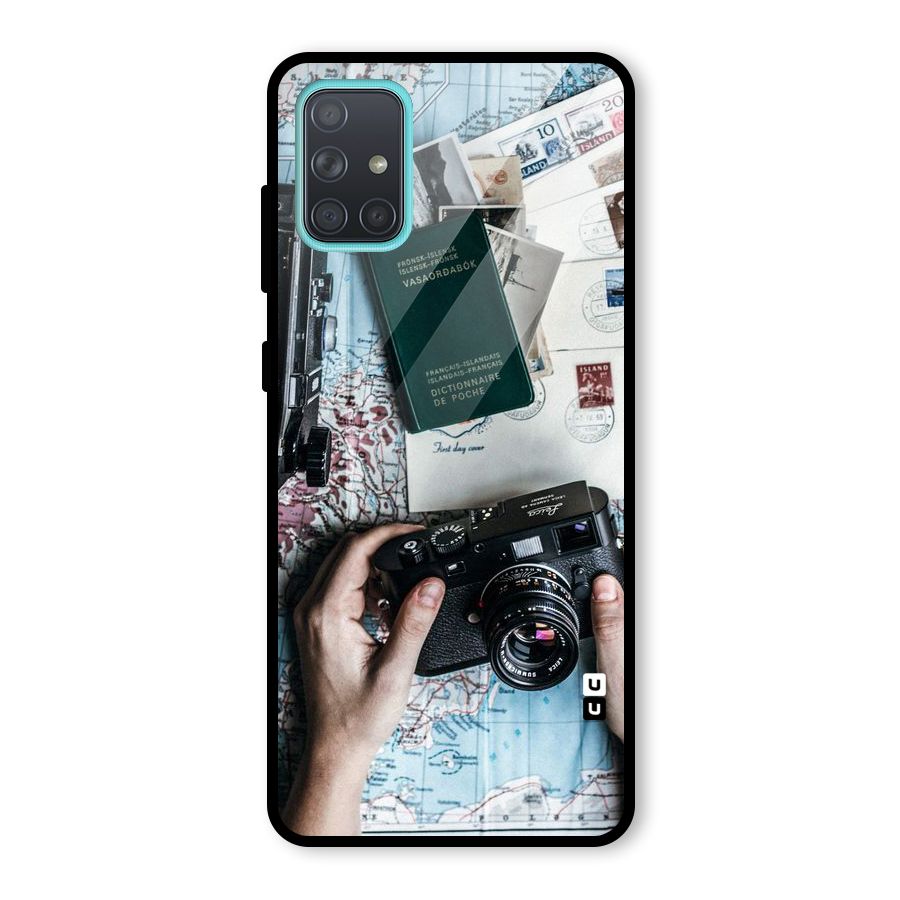 Camera and Postcards Glass Back Case for Galaxy A71