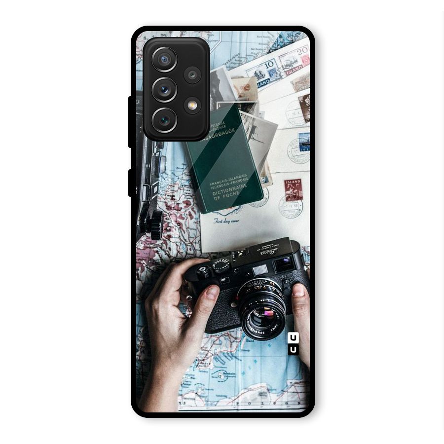 Camera and Postcards Glass Back Case for Galaxy A72