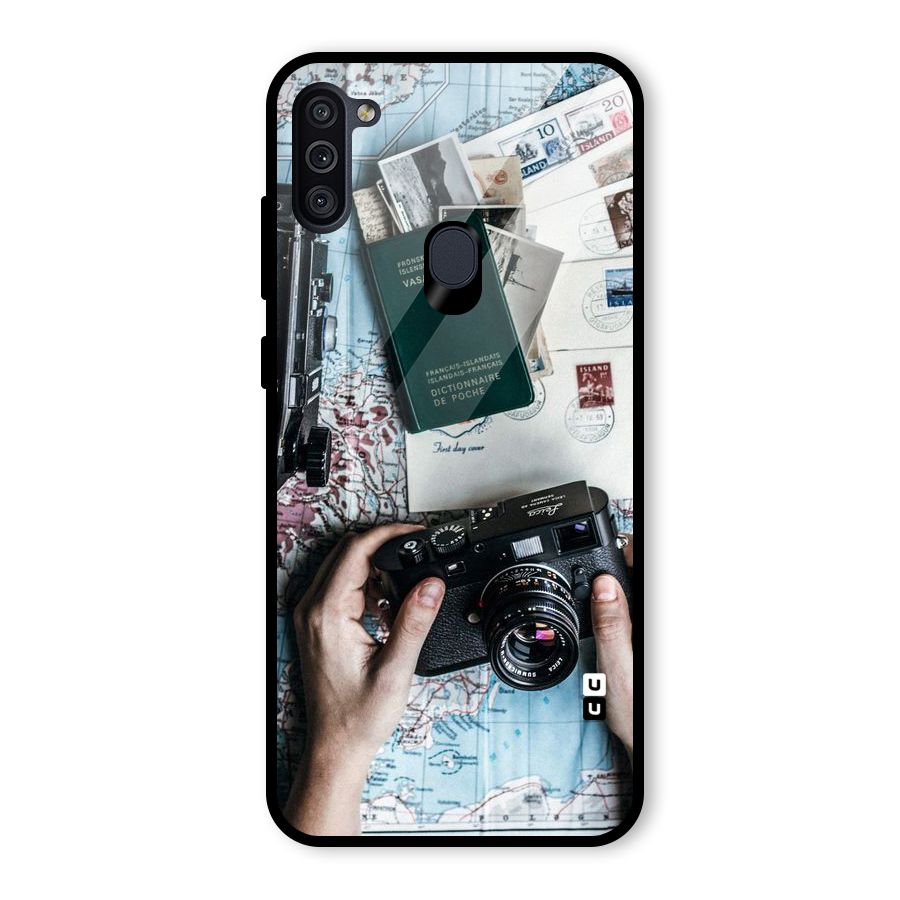 Camera and Postcards Glass Back Case for Galaxy M11