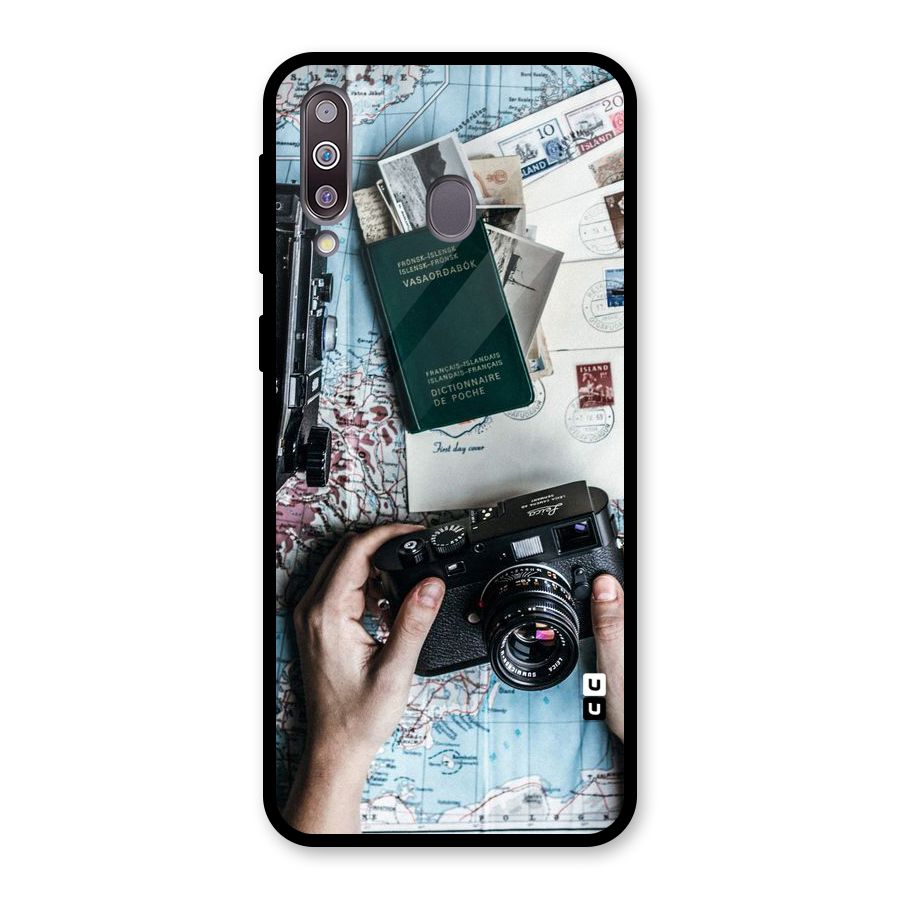 Camera and Postcards Glass Back Case for Galaxy M30