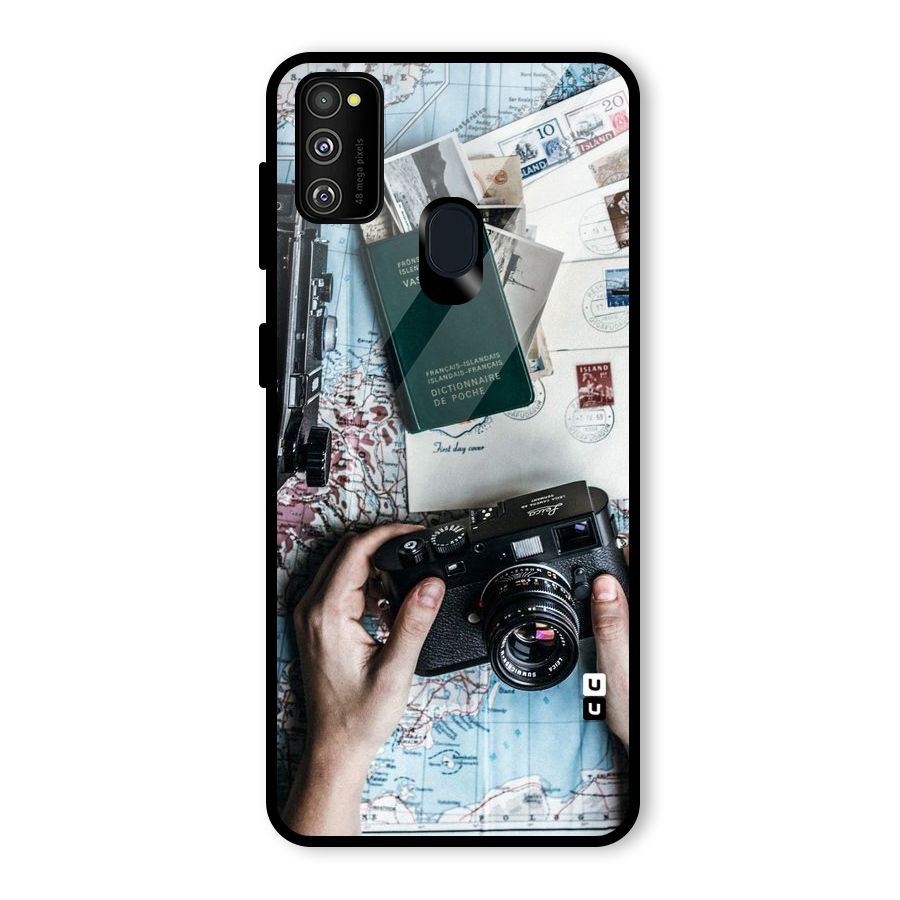 Camera and Postcards Glass Back Case for Galaxy M30s