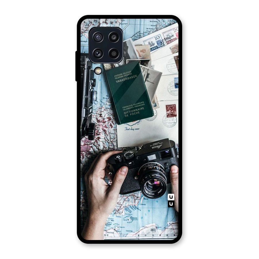 Camera and Postcards Glass Back Case for Galaxy M32