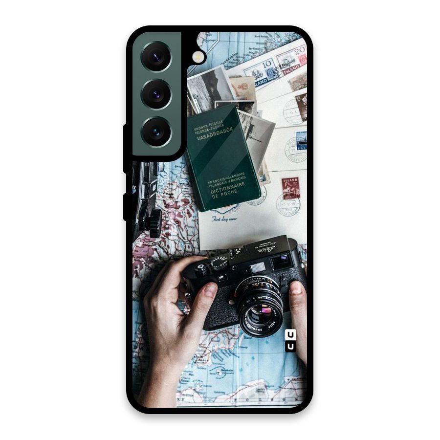 Camera and Postcards Glass Back Case for Galaxy S22 5G