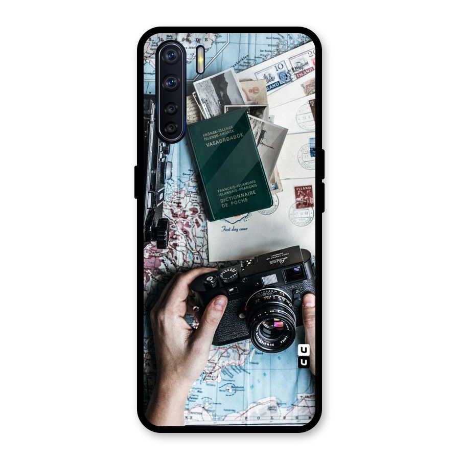 Camera and Postcards Glass Back Case for Oppo F15
