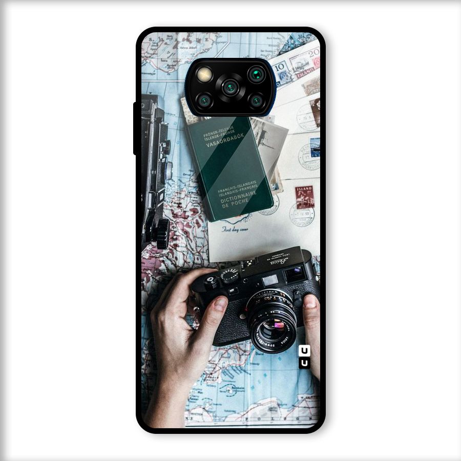 Camera and Postcards Glass Back Case for Poco X3