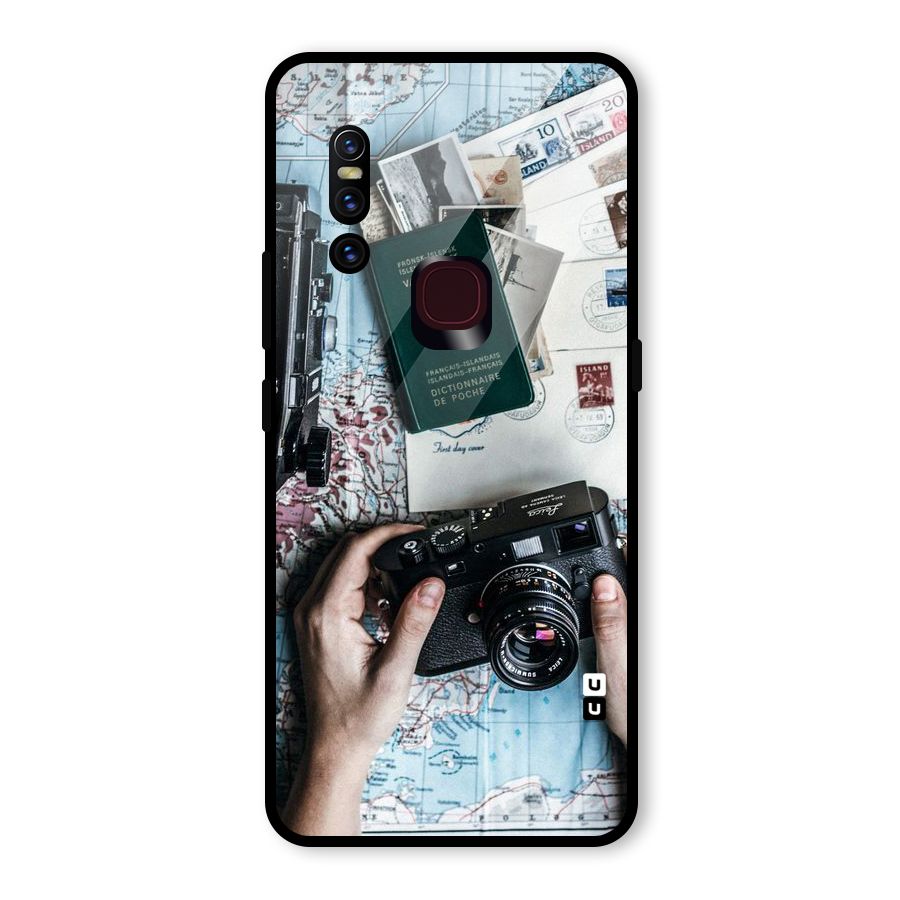 Camera and Postcards Glass Back Case for Vivo V15
