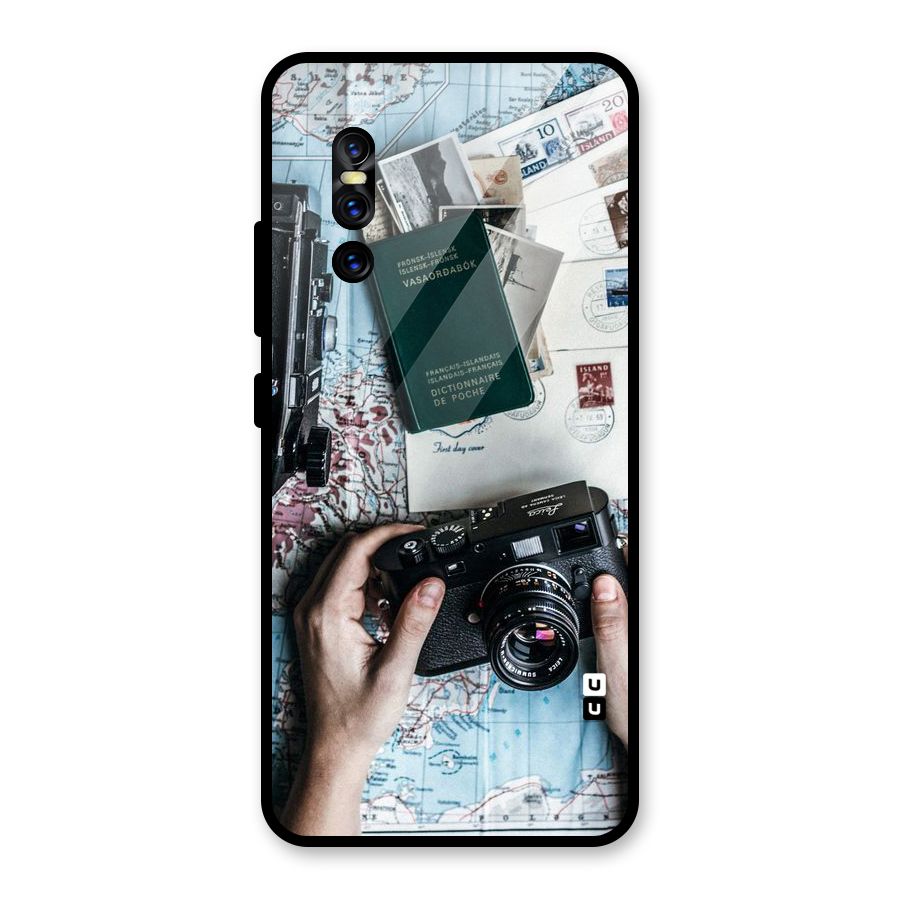 Camera and Postcards Glass Back Case for Vivo V15 Pro