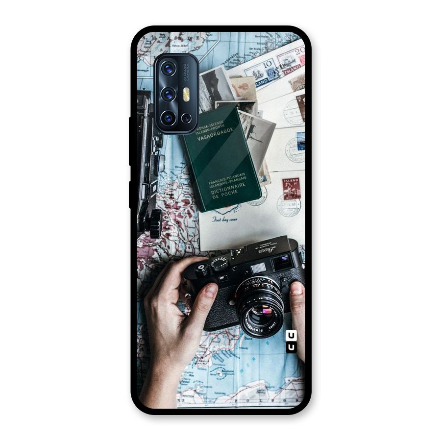 Camera and Postcards Glass Back Case for Vivo V17